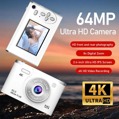 מצלמה דיגיטלית קומפקטית 4K / 1080P עם עדשה כפולה ומסך 2.4 אינץ'