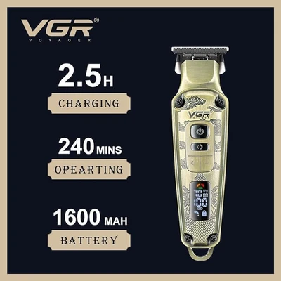 מכונת תספורת ופינישים (טרימר) מקצועית VGR V-901 בעיצוב וינטג' יוקרתי