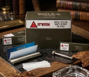 פאקט ניירות גלגול ריזלה כחול קצר (Rizla Thin Blue) | 50 פנקסים במארז