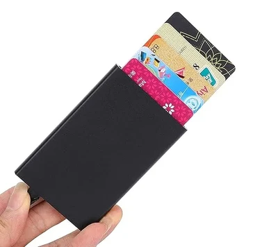 ארנק כרטיסים קפיץ מתכת חכם עם הגנת RFID נגד סריקות | 5 צבעים לבחירה