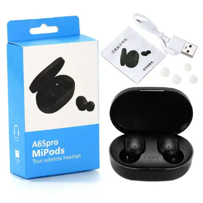 אוזניות אלחוטיות עם קייס טעינה דגם A6S MiPods