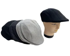 כובע קסקט חלק צרפתי חורפי ועבה לגבר