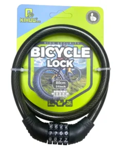 מנעול כבל קוד 4 ספרות KIHUU LOCK – אורך 80 ס"מ של ביטחון ושקט נפשי