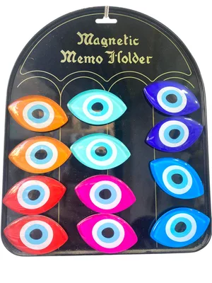 סט 12 מגנטים “עין הרע” מזכוכית – 6 צבעים