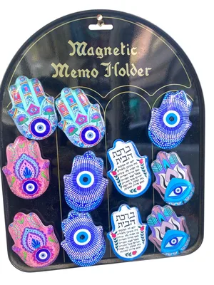 סט 12 מגנטים מזכוכית “חמסה ועין כחולה” – מיקס צבעים ודוגמאות