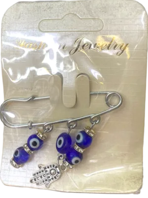 סיכת ביטחון תכשיט לעגלת תינוק נגד עין הרע