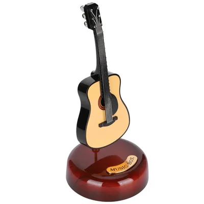תיבת נגינה גיטרה קלאסית מסתובבת – עיצוב פרימיום וצלילים מרגיעים