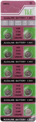מארז 10 סוללות כפתור AG6 / 371A Alkaline