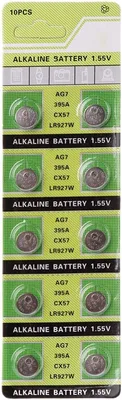 מארז 10 סוללות כפתור AG7 / 395A Alkaline