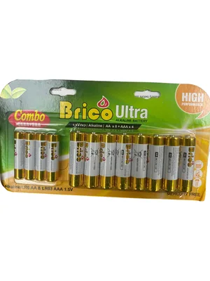 מארז קומבו 12 סוללות Brico Ultra Alkaline –  (AA + AAA)