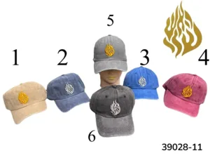 כובע מצחיה האש שלי – רקמת להבה יוקרתית על ג'ינס איכותי במגוון צבעים