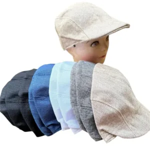 כובע קאסקט יוקרתי במראה פשתן – סטייל אירופאי צרפתי קלאסי