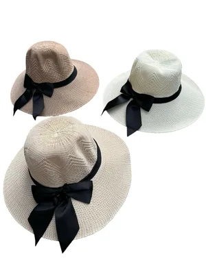 כובע שמש רחב שוליים מעוצב לנשים עם סרט שחור יוקרתי – כובע קש ארוג ונושם