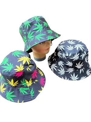 כובע טמבל מעוצב עם הדפס גראס מריחואנה (קנאביס) למסיבות טבע