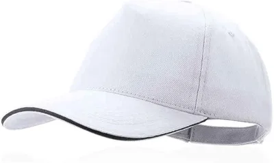 כובע מצחייה לבן – כובע 5 פאנלים מבד כותנה