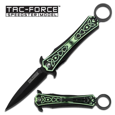 אולר טקטי טבעת פעלולים טק-פורס ירוק-שחור Tac Force TF-753